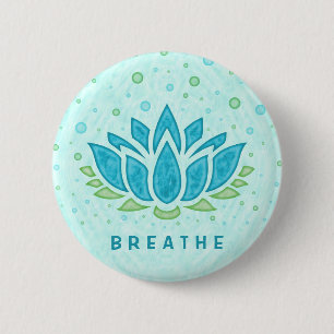Meditation Yoga Lotus Flower Zen Text Template 6 Cm Round Badge