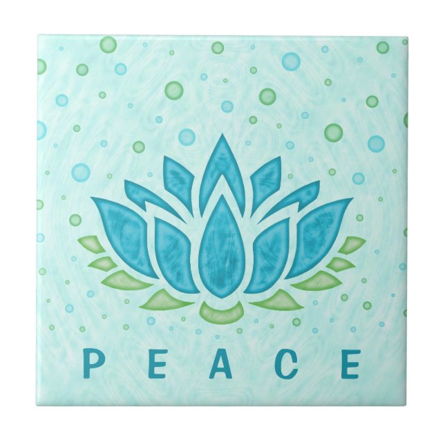 Meditation Yoga Lotus Flower Zen | Text Template Tile (Front)