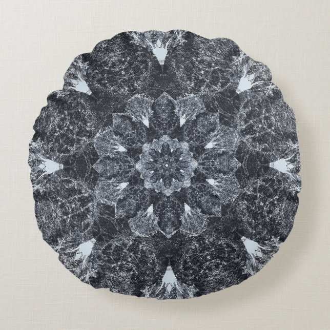 Meditation & Yoga mandala, Wellbeing Art (pillow) Round Cushion (Front)