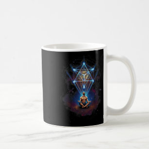 Meditation Yoga Metatrons Cube Cosmic Illustration Coffee Mug