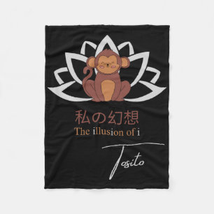Meditation Yoga monkey Mind' Kanji Japanese Non-du Fleece Blanket