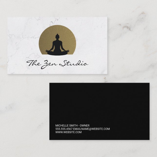 Meditation | Yoga Pose Logo Appointment Card (Front/Back)