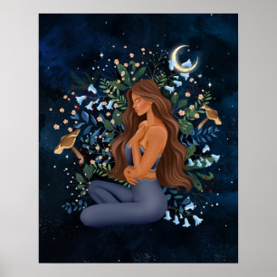 Meditation Yoga Pose Print Picture Poster Wall Art