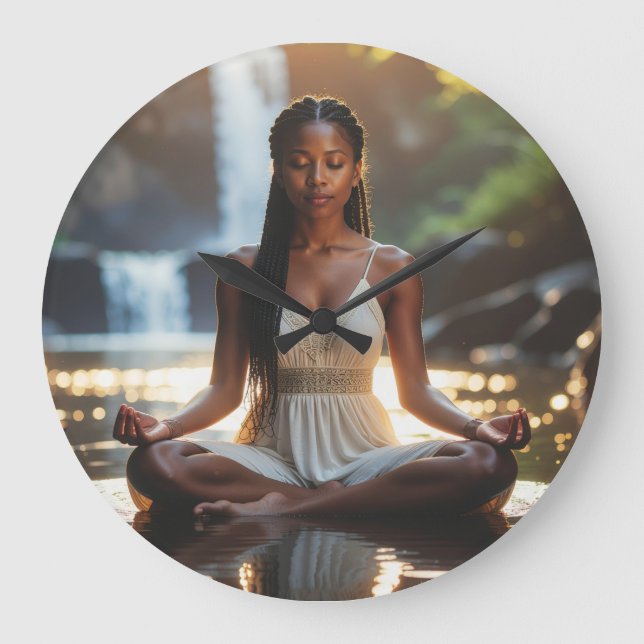 MEDITATION - YOGA - WELLNESS - CARPE DIEM LARGE CLOCK (Front)