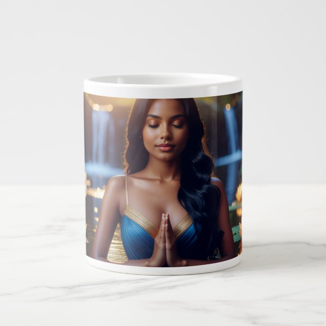 MEDITATION - YOGA - WELLNESS - CARPE DIEM LARGE COFFEE MUG (Front)