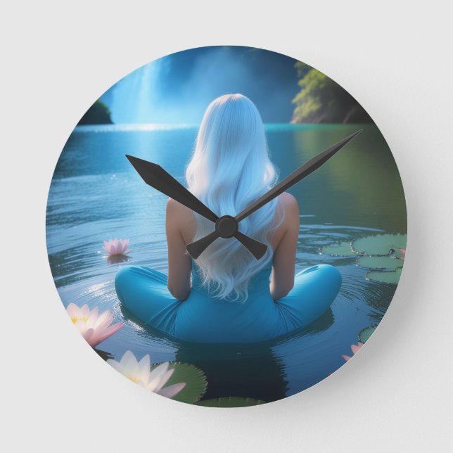 MEDITATION - YOGA - WELLNESS - CARPE DIEM ROUND CLOCK (Front)
