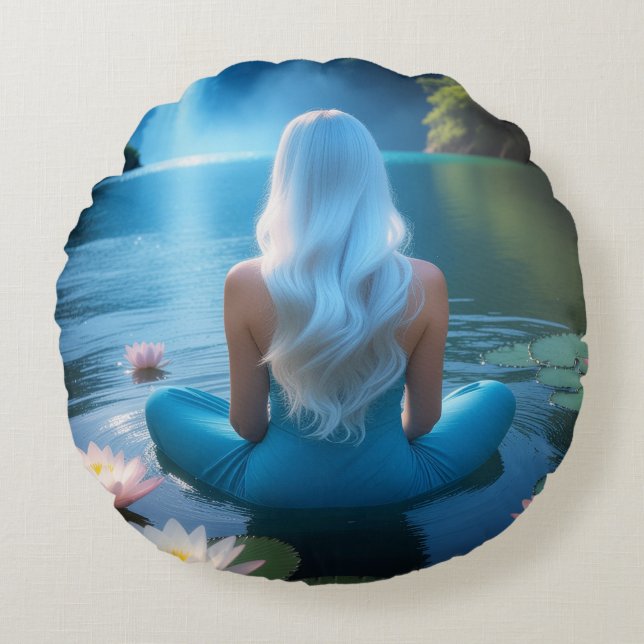 MEDITATION - YOGA - WELLNESS - CARPE DIEM ROUND CUSHION (Front)