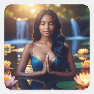 MEDITATION - YOGA - WELLNESS - CARPE DIEM SQUARE STICKER