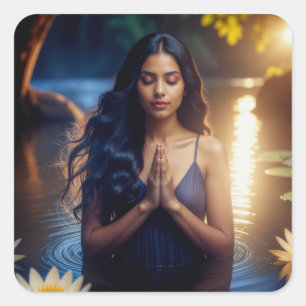 MEDITATION - YOGA - WELLNESS - CARPE DIEM SQUARE STICKER