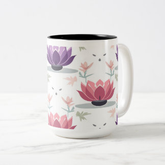 Meditation Yoga Wellness Mandala Bamboo Relaxation Two-Tone Coffee Mug