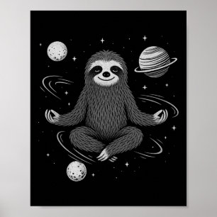 Meditation Zen Sloth In Space Namaste Peace Yoga B Poster