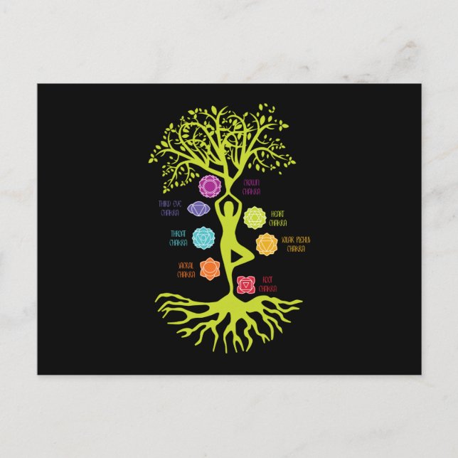 Meditation Zen Tree of Life Yoga Spiritual Invitation Postcard (Front)