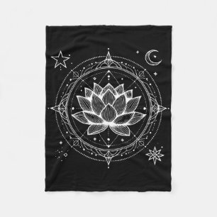 Meditative Lotus Spiritual Meditation Boho Celesti Fleece Blanket