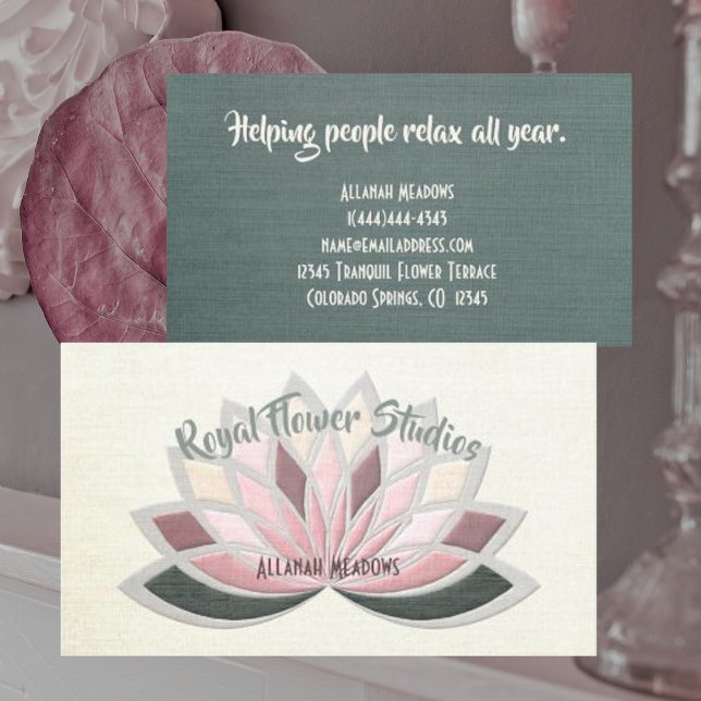 Meditative Pastel Lotus Flower Business Card (Creator Uploaded)