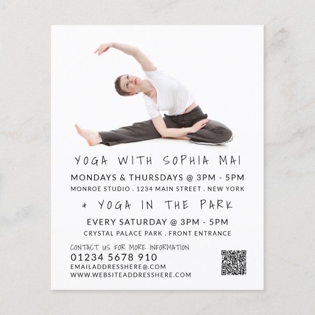 Meditative Posture Portrait Yoga Class Advertising Flyer (Front)