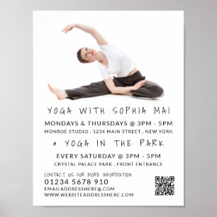 Meditative Posture Portrait Yoga Class Advertising Poster