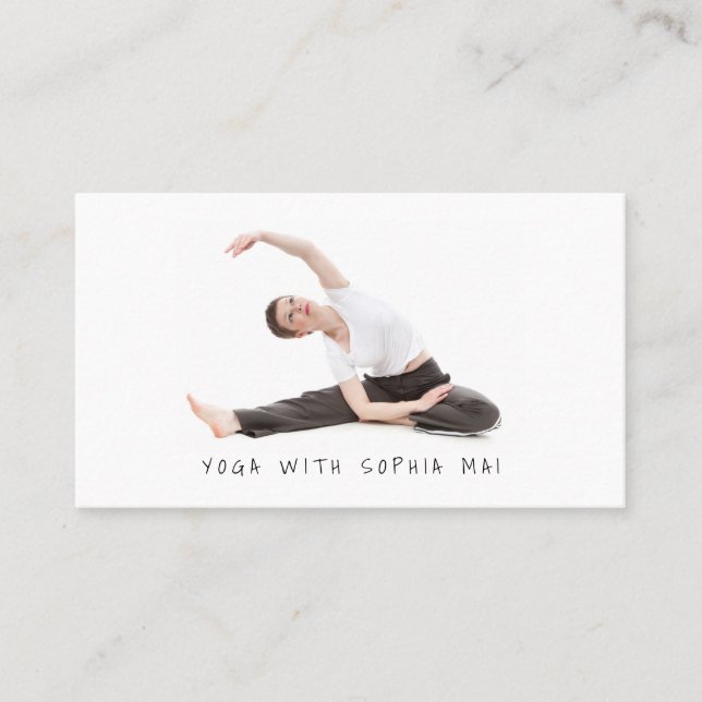 Meditative Posture Portrait, Yoga Instructor Business Card (Front)