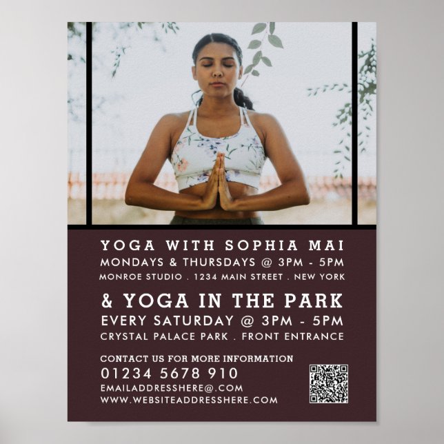 Meditative Posture, Yoga Class Advertising Poster (Front)