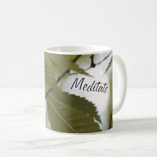 Mediterate on nature green garden beautiful leaf coffee mug