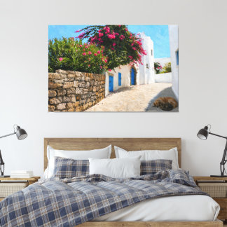 Mediterranean Alley Large Stretched Canvas Art