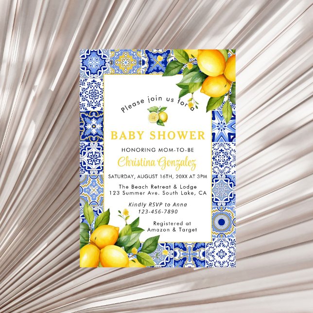 Mediterranean Amalfi Coast Baby Shower Invitation (Creator Uploaded)