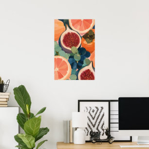 Mediterranean Autumn Fruit Still Life Kitchen Deco Poster