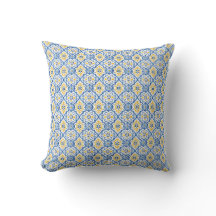 Mediterranean Azure Pattern Decorative ThrowPillow