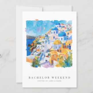 Mediterranean Bachelor Weekend Invitation Card