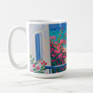 Mediterranean Balcony Lemon Bougainvillea Sea View Coffee Mug