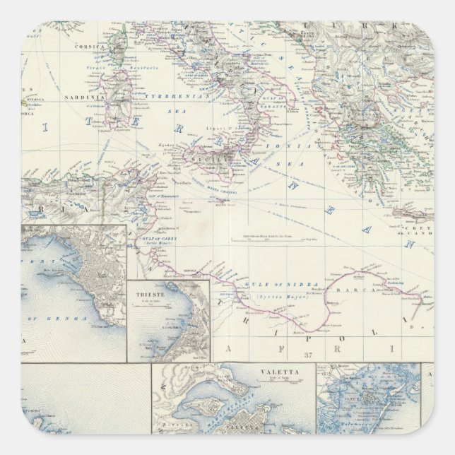 Mediterranean Basin Square Sticker (Front)