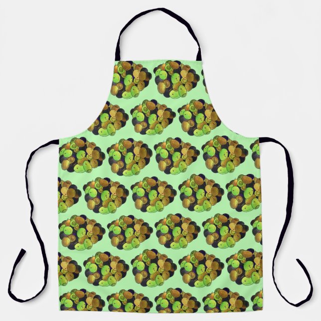 Mediterranean Black Green Mixed Olives Greek Food Apron (Front)