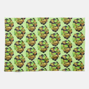 Mediterranean Black Green Mixed Olives Greek Food Tea Towel