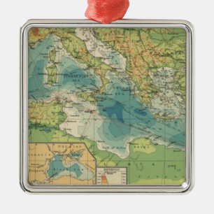 Mediterranean, Black Sea cables, wireless stations Metal Tree Decoration