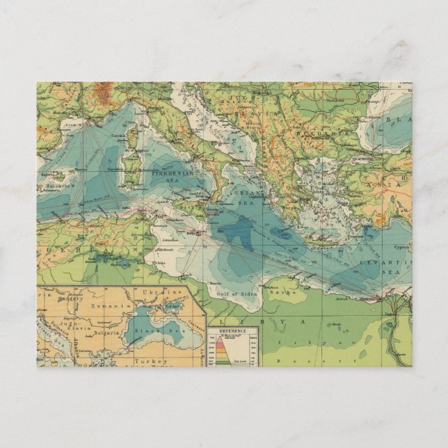 Mediterranean, Black Sea cables, wireless stations Postcard (Front)