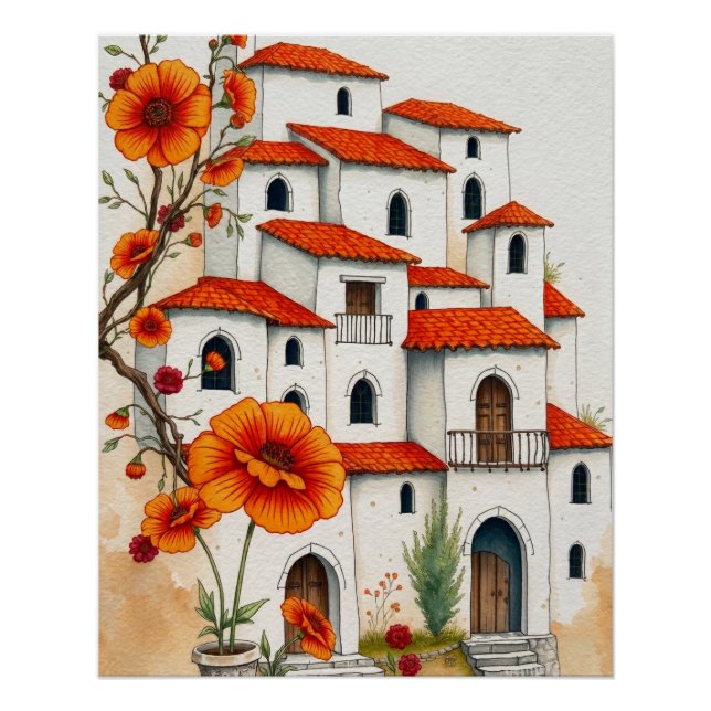 Mediterranean Bloom Artisan Poster (Front)