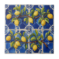 Mediterranean blue and lemons traditional