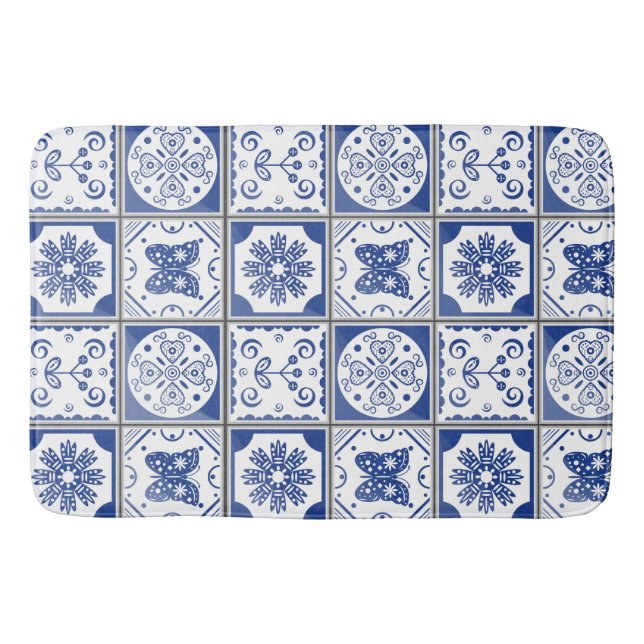 Mediterranean Blue  Bath Mat (Front)