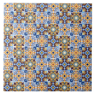  Mediterranean blue &brown  Tile