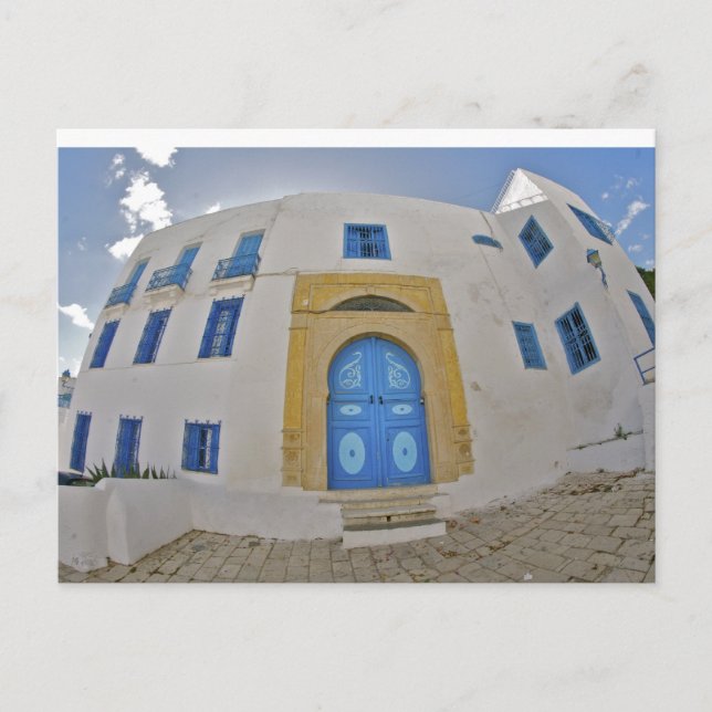 Mediterranean blue door postcard (Front)
