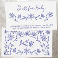 Mediterranean Blue Floral Books for Baby Card