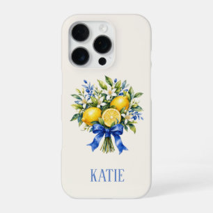 Mediterranean Blue Lemon Bouquet iPhone 16 Pro Case