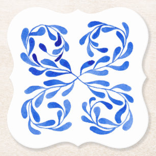 Mediterranean Blue Paper Coaster