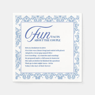 Mediterranean Blue Tile Fun Fact Wedding Napkin