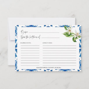 Mediterranean Blue Tiles Greece Recipe Cards