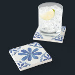 Mediterranean Blue & White Italian Mosaic Floral Stone Coaster<br><div class="desc">Who knew that ordinary coasters could make such a stunning statement? Introducing the Mediterranean Blue & White Italian Mosaic Floral Stone Coaster, designed to bring a bit of the Amalfi Coast into your space. Nothing says luxury quite like a mosaic coaster crafted from durable stone in dreamy blue and white...</div>