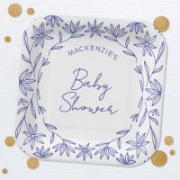 Mediterranean Blue Wildflower Baby Shower