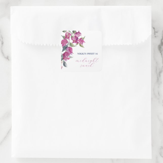 Mediterranean Bougainvillea Birthday Snack Labels (Bag)