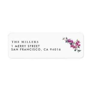 Mediterranean Bougainvillea Wedding Address Labels