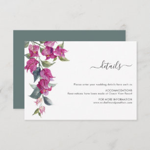 Mediterranean Bougainvillea Wedding Enclosure Card