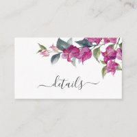 Mediterranean Bougainvillea Wedding Enclosure Card